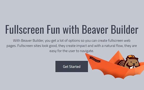 Beaver Builder Celá obrazovka