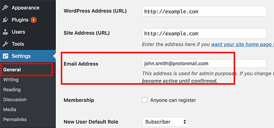 Pagdaragdag ng admin email address sa WordPress