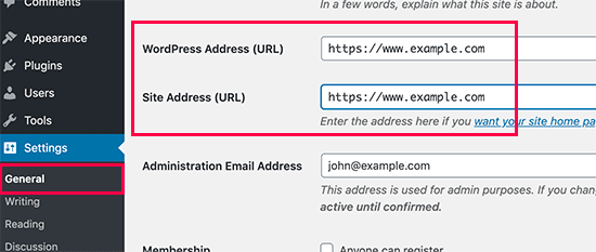 Mga setting ng URL ng WordPress