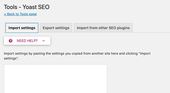 Mag-import ng mga setting ng SEO at data ng pag-export