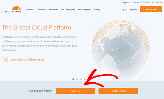Cloudflare Webサイトにサインアップ
